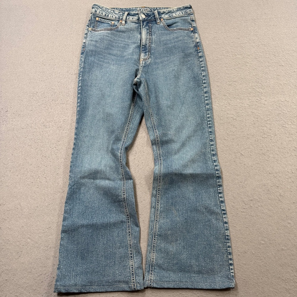 Bootlegger Jeans Women's 30x31 Blue High Rise Bootcut Relaxed Fit Classic Denim